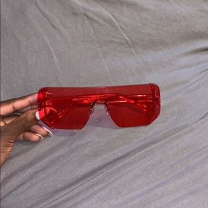 oversized red shades